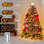 82FT 200 LED Color Changing Christmas String Lights with Remote & Timer & Memory Function, 9 Lighting Modes Waterproof Fairy String Lights for Xmas Tree Holiday Party Garden (Warm White & Cool White)