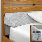 EPHEDORA Bed Wedge Pillow for Headboard Gap Filler King Size - High Density Memory Foam Headboard Pillow Wedge Prevents Items Falling - Triangle Mattress Spacer with Pockets