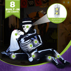 Funflatable 8.5 FT Giant Halloween Inflatables Cuddling Skeleton Couple Lovers Outdoor Decorations, Halloween Blow Up Yard Decorations with Built-in LED Lights for Yard Lawn Garden Decor