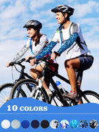 10 Pair UV Sun Protection Arm Sleeves Compression Sports Cooling Sleeves for Men Women Teenager Youth Golf Baseball Basketball Running Outdoor (Blue Series, Novel Camo)