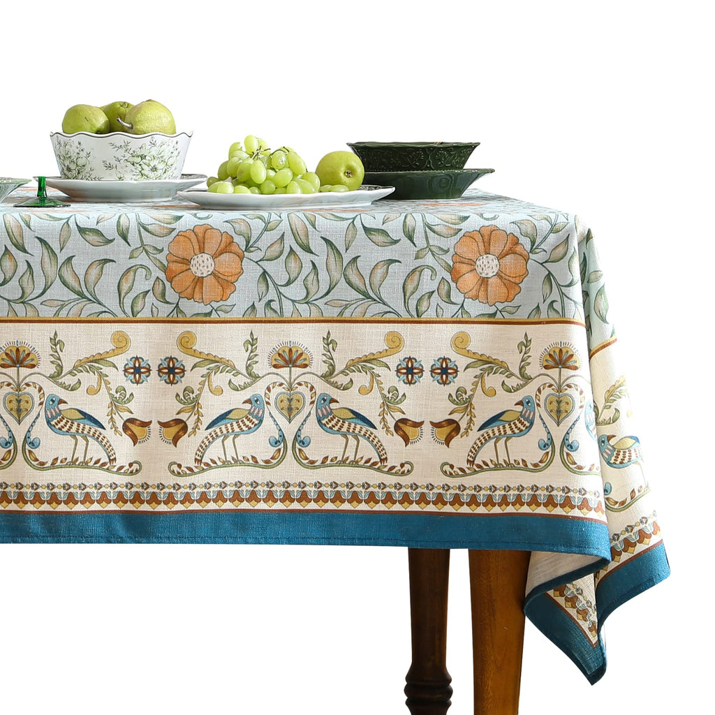 patdrea French Linen Tablecloth Soft Breathable Tabletop Cover Kitchen Dining Tablecloth for Rectangular Tables for Parties Christmas,55"*55