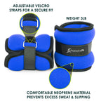 ProsourceFit Ankle Wrist Weights Set of 2, Adjustable Comfort Fit, 3 lb for Women, and Men, Blue