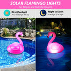 Toodour Floating Pool Lights, 2 Packs Solar Flamingo Pool Lights that Float, Waterproof Glow in The Dark Inflatable Solar Powered Flamingo Light for Swimming Pool, Party, Garden, Patio, Outdoor Decor