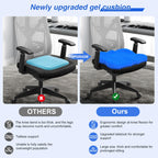 Airllantry Thicken 19.7in Seat Cushion, Gel Seat Cushion for Long Sitting–Office Chair, Wheelchair, Car Pad, Large Cooling Support Pad for Back Pain, Sciatica, Tailbone Pain Relief