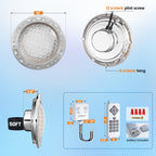 SURAIELEC 12V AC Pool Lights for Inground Pool, 10 inch Color Changing LED Pool Light with Remote Control, 300W Equivalent, Underwater Swimming Pool Light Fixture for Large Wet Niches, 50FT