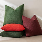 MIULEE Set of 2 Christmas Dark Green Throw Pillow Covers 20x20 Inch Decorative Couch Pillow Covers Textured Boucle Accent Solid Pillow Cases Soft for Cushion Chair Sofa Bedroom Livingroom Home Decor