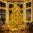 JMEXSUSS 168FT 600 LED Christmas Lights Outdoor Waterproof 8 Modes Indoor Christmas String Lights Warm White Christmas Tree Lights Plug in for Room Bedroom Wedding Party Holiday Decorations.