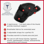 MUELLER Sports Medicine Adjust-to-Fit Thumb Stabilizer, Spica Spint, Thumb Pain Relief Brace for Men and Women, Ideal for De Quervain's Tenosynovitis, Arthritis, Sprains, Fits Right or Left, Black, One Size