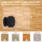 HOMEK Office Chair Mat for Hardwood Floor- 46" x 60" Clear Desk Computer Chair Mat for Hard Wood/Tile Floors, Easy Glide Plastic Mat for Under Office Chairs on Hardwood for Work & Home