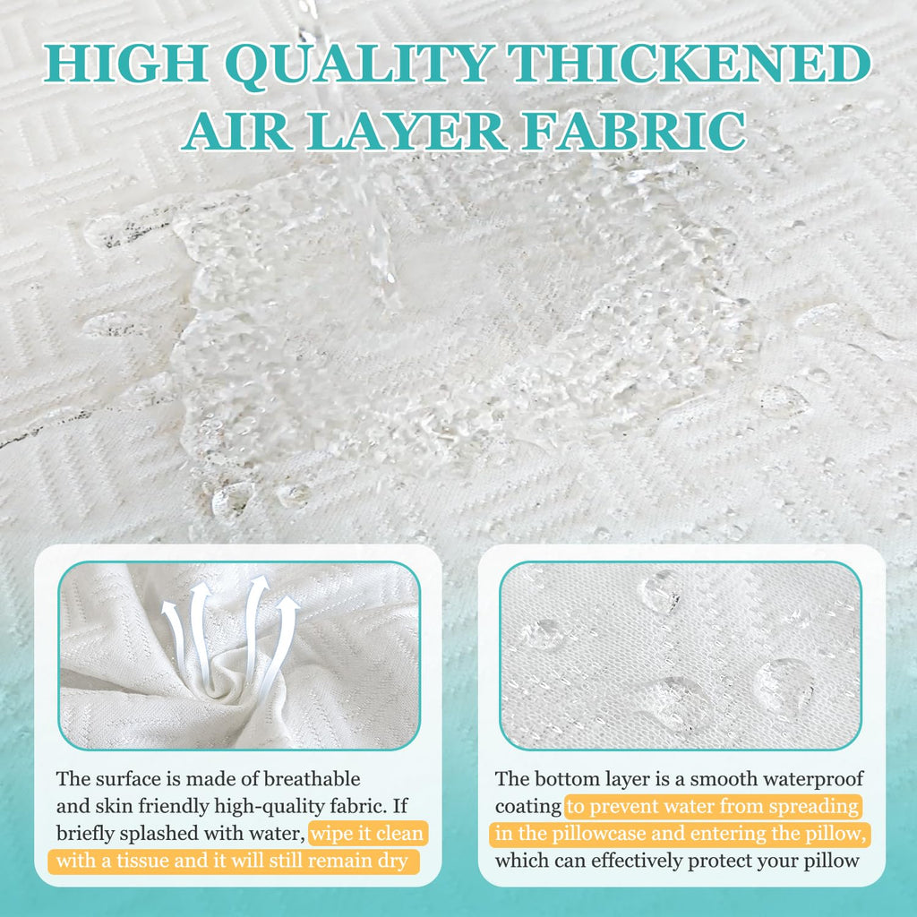 Wedge Pillow Case Cover 25x24x12 Bed Wedge Pillowcase Triangle Incline Wedge Pillow Covers for Sleeping Waterproof Pillow Cases Protector with Zipper & Pocket (Waterproof Wedge Pillow Cover Only)