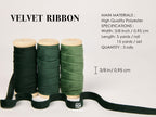 Vitalizart Green Velvet Ribbon 3/8" x 15 Yd Fabric Trim 3 Rolls * 5 Yd for Christmas Wreath Decoration Handmade Craft Ornaments Gift Wrapping & Bow Making Dark Forest