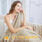 Aganear Fleece Throw Blanket - Cozy Soft Lightweight Fuzzy Throw Blanket for Women Portable Throw Blankets for Couch, Warm Present for Birthday, Christmas, Halloween, Housewarming(50"x60", Khaki)