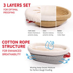 KneadAce Sourdough Starter Kit – 24oz Starter Jar, 2 Cotton Rope Banneton Proofing Baskets, Magnetic Bread Lame for Scoring – Gift for Bakers & Complete Sourdough Bread Baking Set