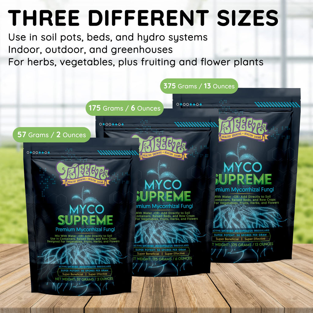 Mycorrhizal Fungi Root Enhancer for Plants - Bigger, Stronger, Healthier Roots, Use In Soil and Hydroponics - Super 20X Concentrated Mycorrhizae Inoculant Strain - Trifecta Myco Supreme (175 Grams / 6 OZ)