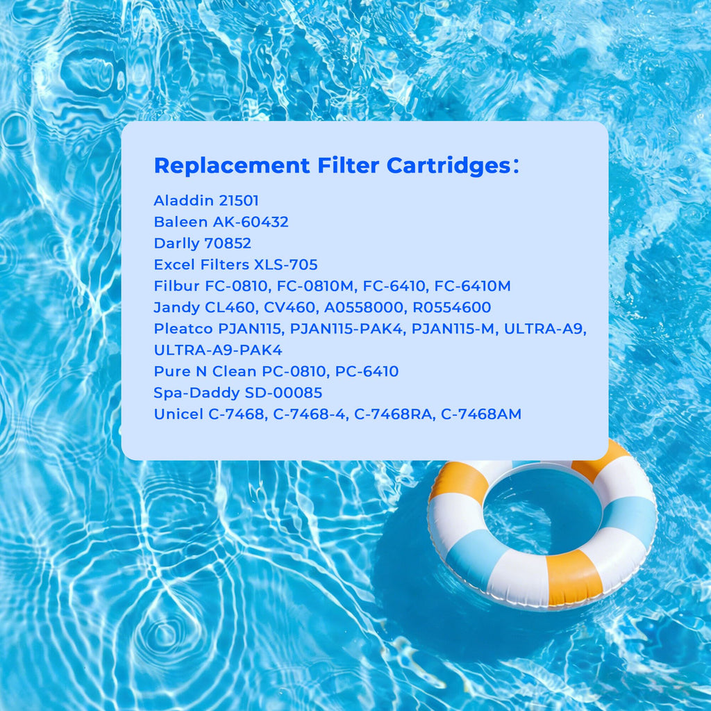 AQUIVEX CL460 Jandy Pool Filter Cartridge, Compatible with Jandy CL460, CV460, APCC7354, A0558000, R0554600, Pleatco PJAN115-PAK4, Unicel C-7468, Filbur FC-0810, FC-6410, Aladdin 21501 (4 Pack)