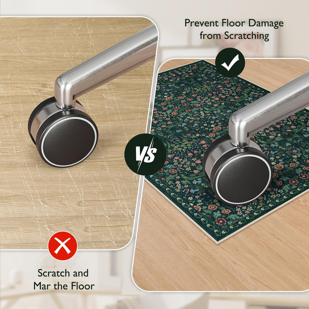 Anidaroel Floral Office Chair Mat for Hardwood Floor, 36"x48" Desk Chair Mat for Hard Floors, Under Desk Rug for Rolling Chair, Anti-Slip Computer Chair Mats, Low Pile Carpet Protector Mat