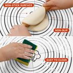 Silicone Baking Pastry Mat,36" x 24" Large Non Stick Sheet Mat with Measurement, Non-slip Food Grade Dough Rolling Mat for Making Cookies,Macarons,Bread