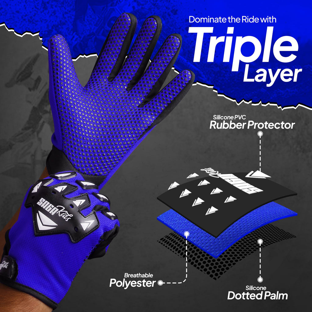 Youth Motocross Gloves – Pro-Grade Protection for Dirt Bike & BMX Riders | High-Performance Gear for Boys & Girls | Built for Future Champions