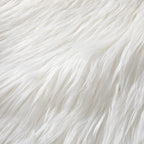 Faux Fur Fabric Christmas Fluffy Fuzzy Craft Shaggy Synthetic Plush Patch Sewing Fur Cuts for DIY Halloween Winter Costume Gnome Beard Miniature Dolls Costume Rugs Mats (White,60 x 18 Inch)