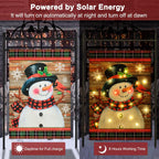 Lighted Christmas Garden Flag for Outside, Led Snowman Garden Flag Decor, Winter Yard Flag 12x18 Double Sided for Outdoor Yard Porch Lawn Decoration