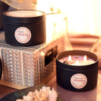 Inspireyes Scented Candle Set with Crystal, 19 oz 3 Wick Candle, Manifestation Candle with Large Energy Stones, Large Tin of Soy Aromatherapy Meditation Candles, Spiritual Gifts for Women