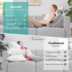 Longering 4PCS Orthopedic Bed Wedge Pillow Set for Post Surgery - Adjustable Wedge Pillow for Neck Back and Leg Pain Relief - Triangle Pillow Wedge for Acid Reflux & Sleeping & GERD (White Grey)
