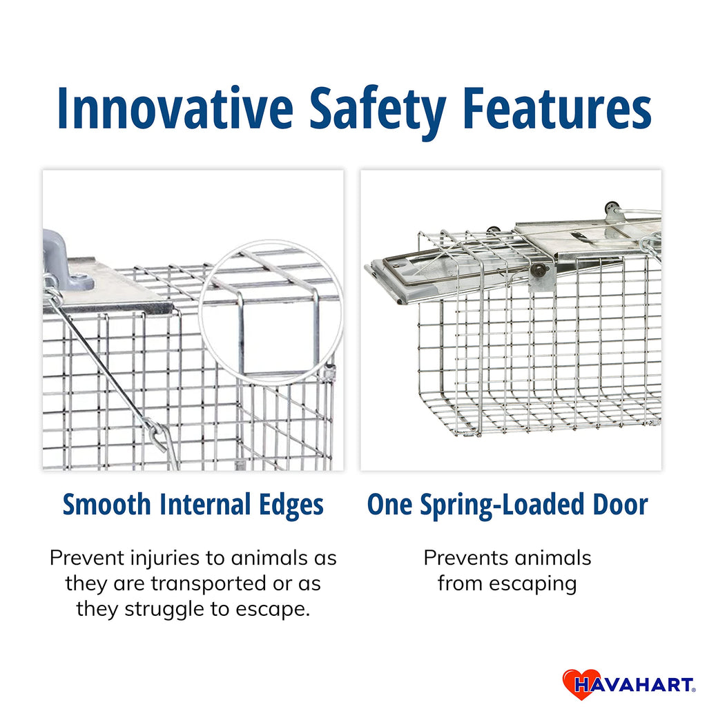 Havahart Easy-Set Catch and Release Small 1-Door Humane Live Animal Trap for Squirrels, Rabbits, Skunks, and Other Small Animals - 1083