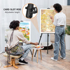 Art Painting Tripod Easel Stand - Portable Adjustable Display Artist Metal Easel with 1 Bag for Tabletop/Floor Painting, Height from 17 to 66 inches, Sturdy for Drawing, Displaying - Black
