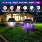 Jahy2Tech 2 Pack Solar Bug Zapper Outdoor Waterproof Solar Mosquito Zapper Killer Lamp Fly Zapper Repellent Lighting Stake Landscape Fixture for Garden Patio Pathway Backyard Camping