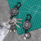MNGARISTA 2-Pack Retractable Keychain, Heavy Duty Carabiner Badge Holder, Tactical ID Badge Reel with 31.5” Steel Retractable Cord, 8.0 oz