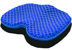 ComforTec Large Blue Gel Seat Cushion - Honeycomb Cooling Seat Cushion Back Support, Pressure Relief & Long Sitting - Non-Slip Cushion Traveling, Wheelchair, Car Seat, Office & Gaming Chair