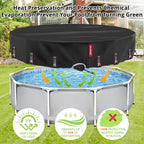 QH.HOME Solar Round Pool Cover for 12 Ft Bestway/Intex Above Ground Pool,One-Piece Tear Resistant Swimming Pool Cover Protector with Fast Tightening Patented Ratchet & Upgraded Ultimate Windproof