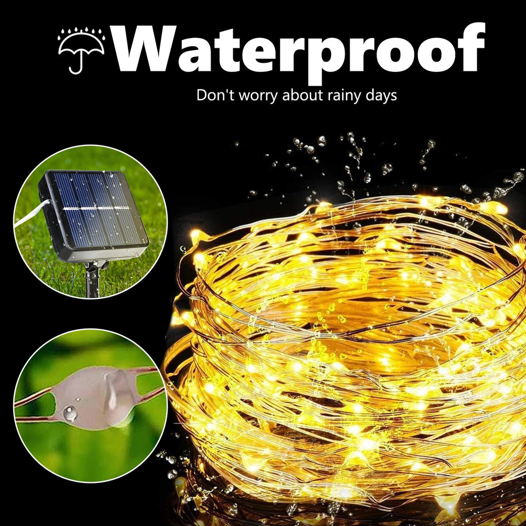 Solar Fairy Lights, 2-Pack Total 80FT 240LED Solar String Lights Outdoor Waterproof 8 Lighting Modes for Patio Fence Party Garden Yard Home Holiday Tree Outdoor Decoration (Warm White)