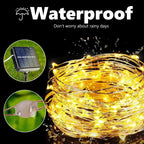 Solar Fairy Lights, 2-Pack Total 80FT 240LED Solar String Lights Outdoor Waterproof 8 Lighting Modes for Patio Fence Party Garden Yard Home Holiday Tree Outdoor Decoration (Warm White)