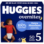 Huggies Overnites Size 5 Overnight Diapers (27+ lbs), 50 Ct, Packaging May Vary