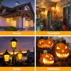CPPSLEE Upgraded LED Flame Light Bulbs, 4 Modes Flickering Light Bulbs, E26 Base Fire Flame Bulb for Halloween Decorations Outdoor, Christmas Lights Patio Indoor Home Decor (Yellow, 4 Pack)