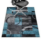 Office Chair Mat for Hardwood Floor&Tile Floor,36"X 48" Heavy Duty Desk Chair Mat for Hard Floors,Under Desk Rug for Rolling Computer Chair,Anti Slip,Low Pile Carpet Floor-Geo Blue Gray