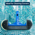 Sepetrel Deluxe Swimming Pool Cleaning Kit Including Half-Deep Fine Mesh Pool Leaf Skimmer Net,12" Round Pool Brush Head & 70.5" Pole, for Above Ground Pools,Ponds,Spas,Hot Tubs