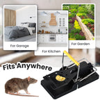 Qualirey 50 Pcs Mouse Traps Plastic Mice Trap House Indoor Rat Trap Quick Effective Safe Mouse Traps for Warehouse Garden Kitchen 3.86 x 1.81 x 2.17 Inch (Black,Yellow)