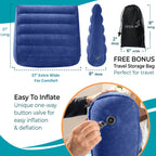 Circa Air Inflatable Wedge Pillow for Travel Wedge Pillow for Sleeping, Extra Wide 27" Triangle Sit Up Pillows for After Surgery, Sleep Wedges for Acid Reflux or Snoring, Incline Pillow for GERD