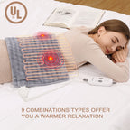 ROYGROW Weighted Heating Pad with 2 Massager, Electric Massaging 5lbs Heating Pad for Back Neck Shoulder with Massaging Vibration, 3 Heating Levels & 3 Massage Types, 12” x 24”