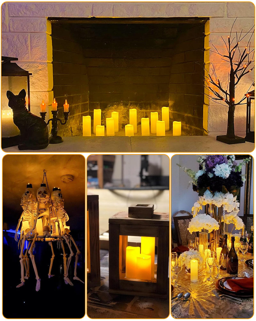 Enido 12 Pc LED Candles Flickering Flameless Candles with Remote & Timer for Romantic Ambiance, Home Decor Mood Lighting Cozy Fall Decor Battery Operated Candles, Outdoor Waterproof