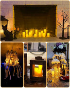 Enido 12 Pc LED Candles Flickering Flameless Candles with Remote & Timer for Romantic Ambiance, Home Decor Mood Lighting Cozy Fall Decor Battery Operated Candles, Outdoor Waterproof