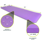 ProsourceFit Extra Thick Yoga and Pilates Mat ½” (13mm) or 1" (25mm), 71-inch Long High Density Exercise Mat with Comfort Foam and Carrying Strap, Grey