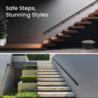 Meranti Aluminum Handrail for Indoor or Outdoor Steps and Stairs – Hand Rails for Elderly – DIY Complete Stair Railing Kit (5' Length, Black)