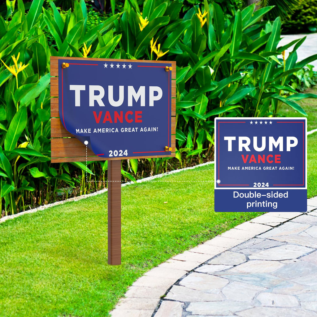 Trump sign, Trump Vance Sign, 9-pack 18" x 12" Double-Sided Trump Vance 2024 Sign, Support Trump Vance 2024 Campaign, Trump Vance Rally signs 2024, MAGA, Make America Great Again