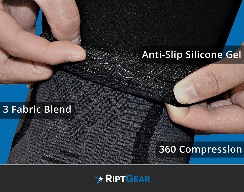 RiptGear Knee Compression Sleeve - Braces for Knee Pain - Compression for Arthritis, Meniscus Tear, Running, Walking - Support for Women and Men - Sleeves Weightlifting (Medium, Gray (1 Pack))