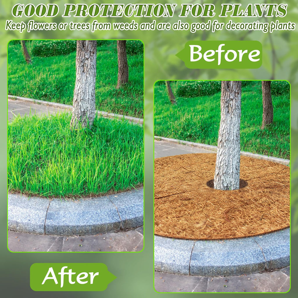 ZeeDix 3 Pcs Coconut Fibers Mulch Ring Tree Protector Mat,30 Inch 100% Natural Coco Coir Tree Protection,Tree Ring Mats Tree Disc Plant Cover for Indoor or Outdoor
