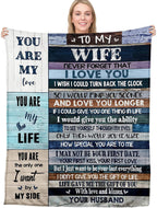 Anniversary Romantic Gift for Wife, Ultra-Soft Micro Fleece Sherpa Throw Blanket, Christmas Day Gifts for Her, Wife Birthday Gifts from Husband, for Bedding Sofa and Travel