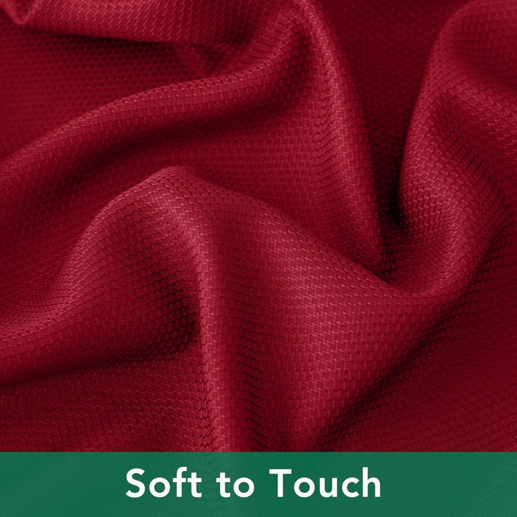 Biscaynebay Textured Fabric Christmas Square Table Cloth 70x70 Inch, Red Water Resistant Spill Proof Tablecloths for Dining, Kitchen, Wedding and Parties, Machine Washable